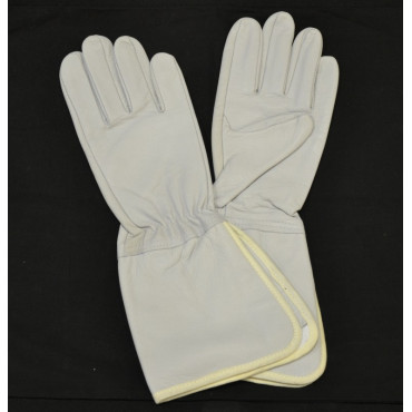 Gants cuir blanc